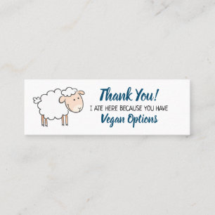 Carte De Visite Mini Vegan, option merci restaurant extension