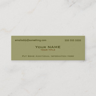 Carte De Visite Mini Vert militaire moderne