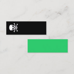 Carte de visite mini vert noir et crâne