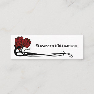 Carte De Visite Mini Vintage Art Nouveau Retro Chic Fleur Rose Floral
