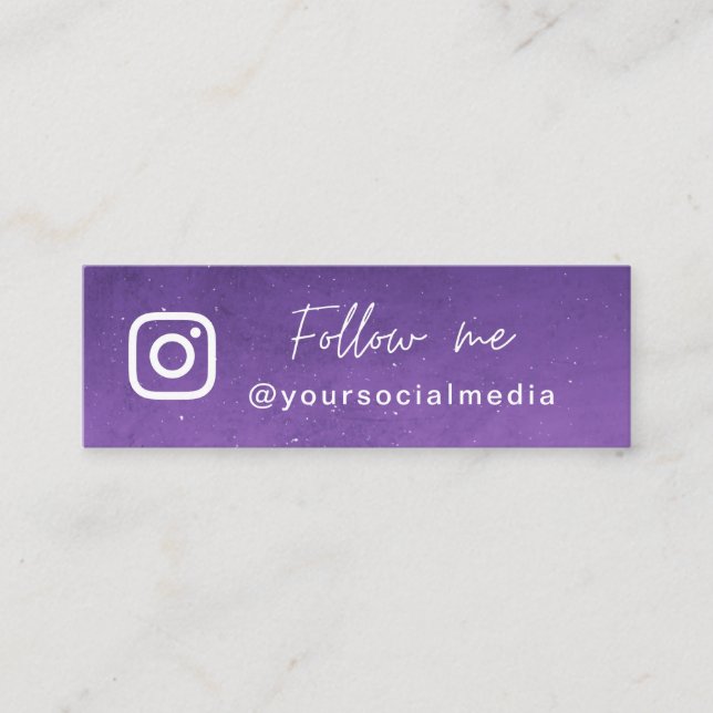 Carte De Visite Mini Violet Galaxy Cosmique Suivre les médias sociaux C (Devant)