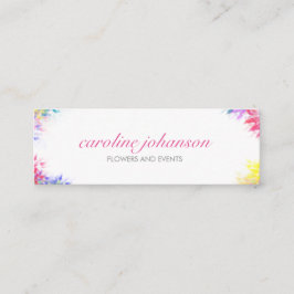 Carte De Visite Mini Violet yellow artistic painting brush flowers card