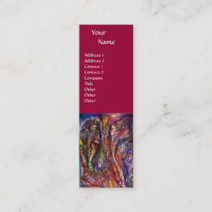 Carte De Visite Mini VIVIEN ET MERLIN Imaginaire rouge violet rose
