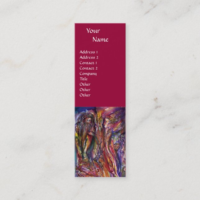 Carte De Visite Mini VIVIEN ET MERLIN Imaginaire rouge violet rose (Devant)