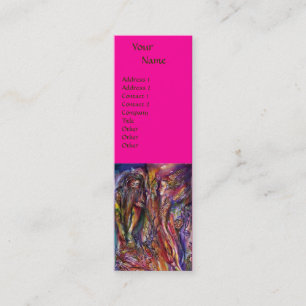 Carte De Visite Mini VIVIEN ET MERLIN Rose Fuchsia Violet Fantaisie