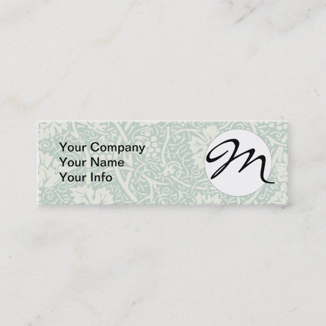 Carte De Visite Mini William Morris Grape Motif Turquoise Turquoise (Devant)