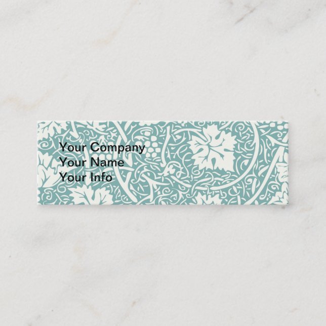 Carte De Visite Mini William Morris Grape Motif Turquoise Turquoise (Devant)