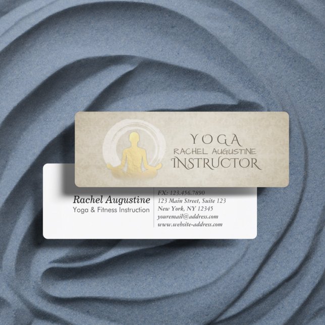 Carte De Visite Mini Yoga Méditation Instructeur Pose Facile Symbole ZE (Créateur téléchargé)