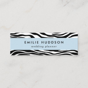 Carte De Visite Mini Zebra Print, Zebra Stripes, Noir Et Blanc