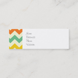 Carte De Visite Mini Zigzags de Chevron de jaune orange de vert de