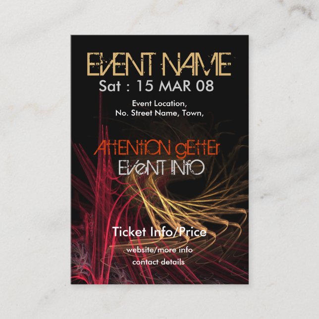 Carte De Visite miniFLYER DE FÊTE D'ÉVÉNEMENT #003 (Devant)