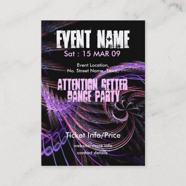 Carte De Visite miniFLYER DE FÊTE D'ÉVÉNEMENT #007 (Devant)