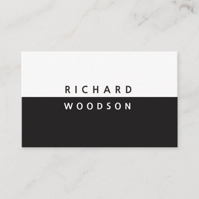 Carte De Visite Minimal blanc noir moderne Yin et Yang (Devant)