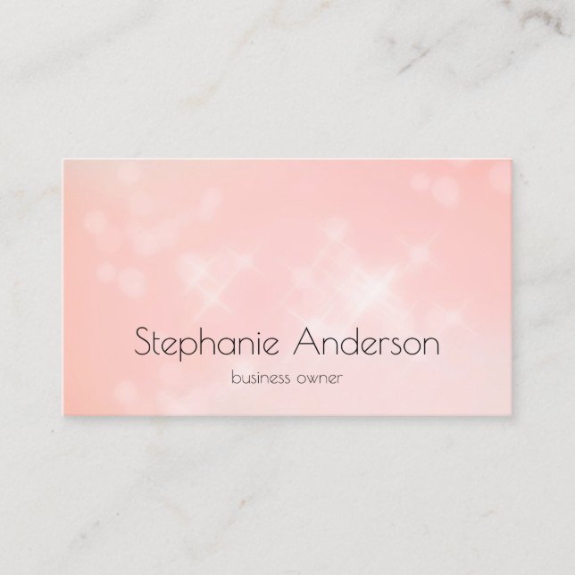 Carte De Visite Minimal Blush Pink Subtle Bokeh Contact (Devant)