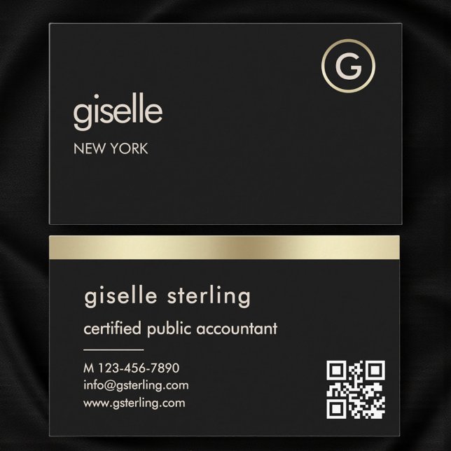 Carte De Visite Minimal Certified Public Accountant CPA QR Code (Créateur téléchargé)