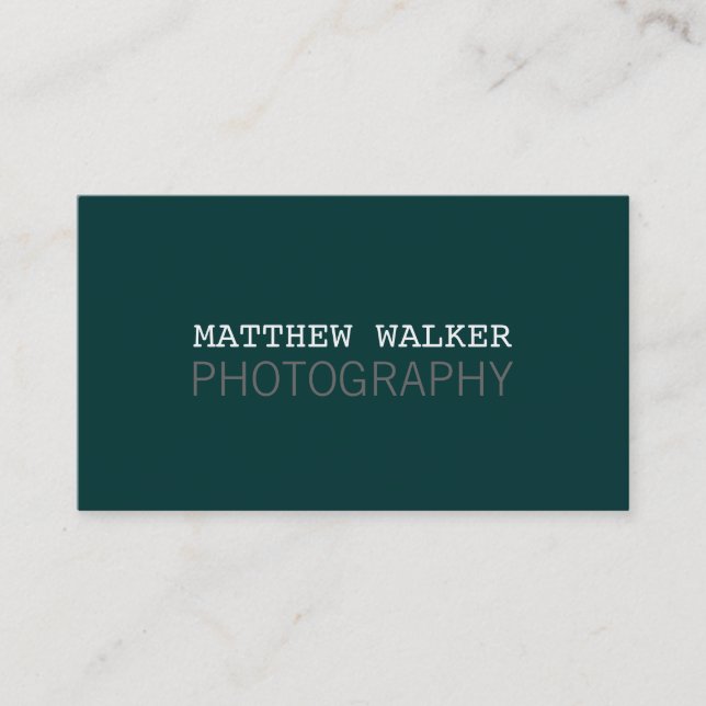 Carte De Visite MINIMAL clair moderne chic vert foncé gris turquoi (Devant)