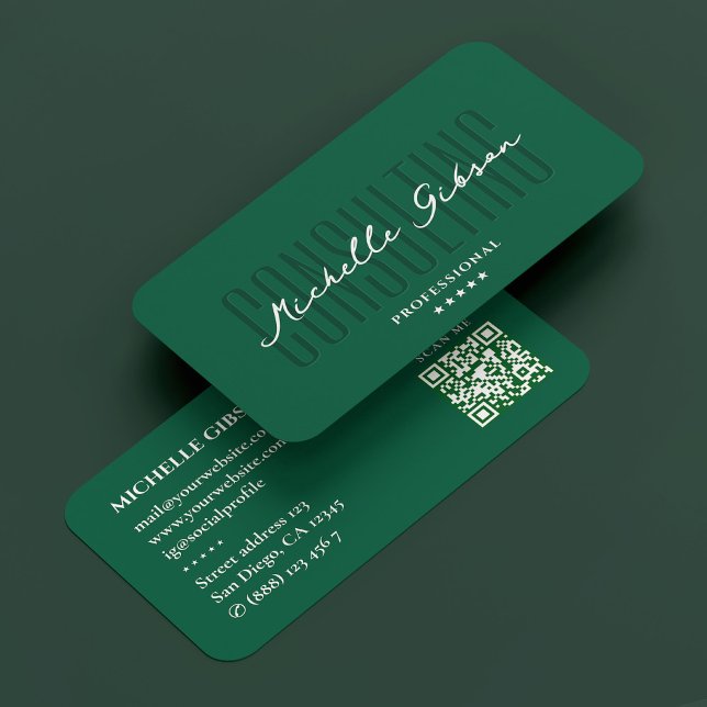 Carte De Visite Minimal Consulting Professionnel Chasseur Vert (Minimal Consulting Professional Hunter Green Business Card
)