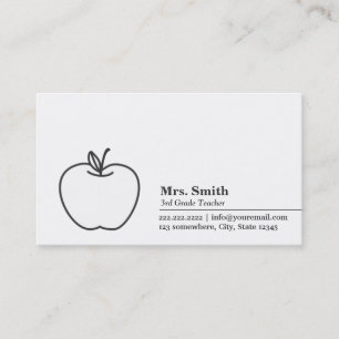 Carte de visite minimal de maître d'école d'Apple