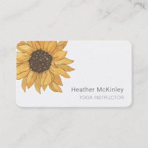 Carte de visite minimal de tournesol d'aquarelle