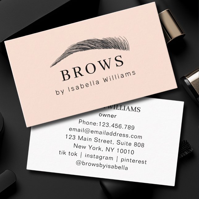 Carte De Visite Minimal Elegant Eyebrow Salon  (Minimal Elegant Eyebrow Salon Business Card)