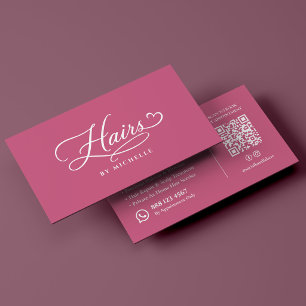 Carte De Visite Minimal Luxe Coiffeur Cheveux Roses