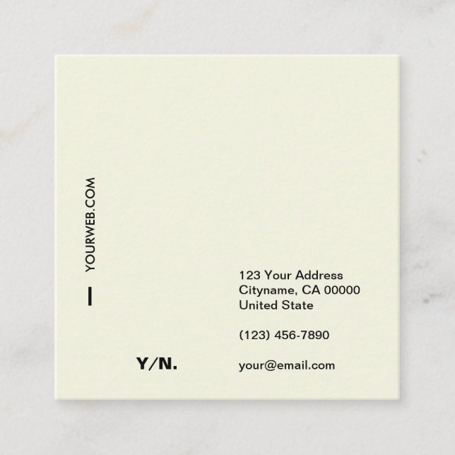 Carte de visite minimal moderne de carré de (Devant)