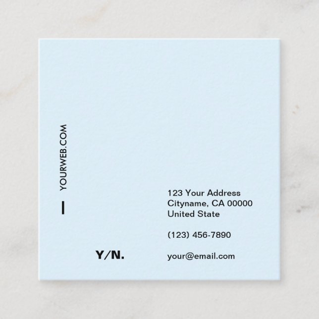 Carte de visite minimal moderne de carré de (Devant)