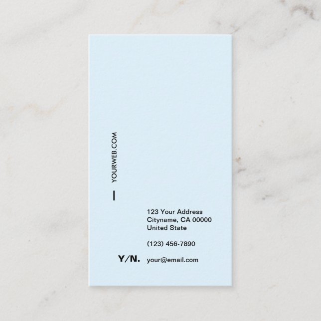 Carte de visite minimal moderne de verticale de (Devant)
