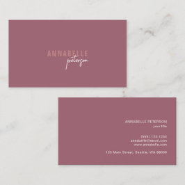 Carte De Visite Minimal moderne professionnel Dusty Rose simple