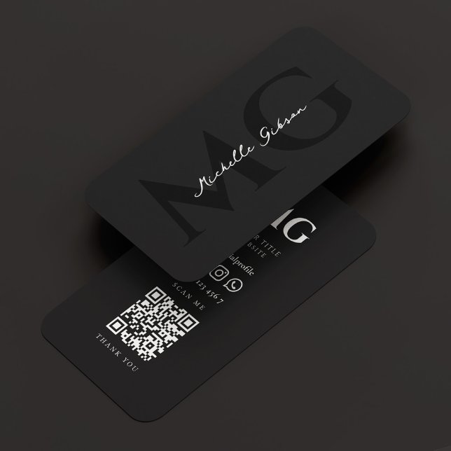 Carte De Visite Minimal moderne simple noir blanc professionnel (Minimal Modern Simple Black White Professional Business Card
)