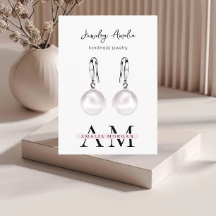 Carte De Visite Minimal Pastel rose initial et personnalisé