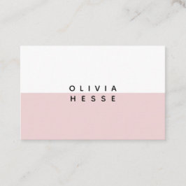 Carte de visite Minimal Pink White Business Card