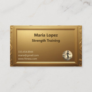 Carte De Visite Minimal Professional Shining Gold Strength Trainer