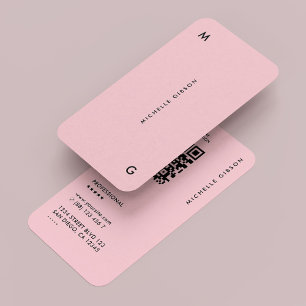 Carte De Visite Minimal professionnel Pastel rose esthétique