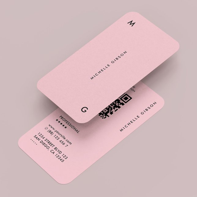 Carte De Visite Minimal professionnel Pastel rose esthétique (Minimal Professional Pastel Pink Aesthetic Business Card
)