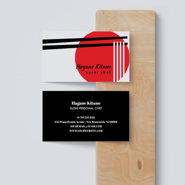 Carte De Visite Minimal Ramen Restaurant japonais Sushi chef (Créateur téléchargé)