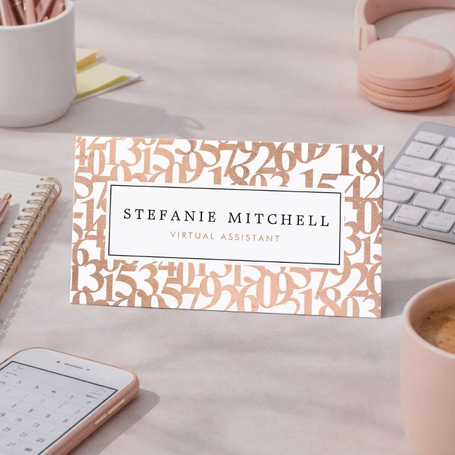 Carte De Visite Minimal Rose Gold Virtual Assistant (Créateur téléchargé)