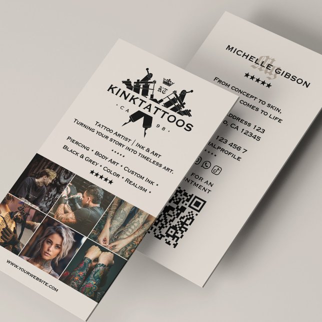 Carte De Visite Minimal Sand Tattooist Modern Tattoo Artist Grid (Minimal Sand Tattooist Modern Tattoo Artist Grid Business Card
)