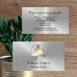 Carte de visite minimal Silver et Gold Attorney