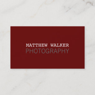 Carte De Visite MINIMAL simple moderne marron chic bordeaux gris