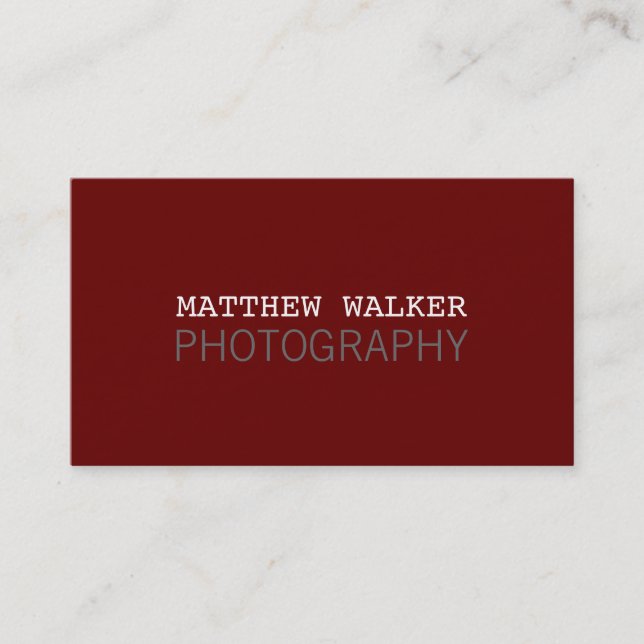 Carte De Visite MINIMAL simple moderne marron chic bordeaux gris (Devant)
