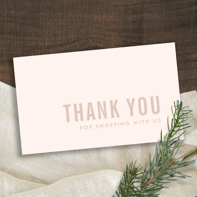 CARTE DE VISITE MINIMAL SIMPLE ROSE BLEU MERCI LOGO SHOPPPING (Créateur téléchargé)