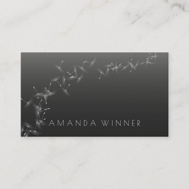Carte De Visite Minimalisme Dandelion Confetti Gris Vip Glam Noir (Devant)