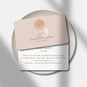 Carte De Visite Minimalisme femme yoga Reiki méditation en art lin