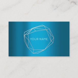 Carte De Visite Minimalisme géométrique turquoise Rose à cadre Pol