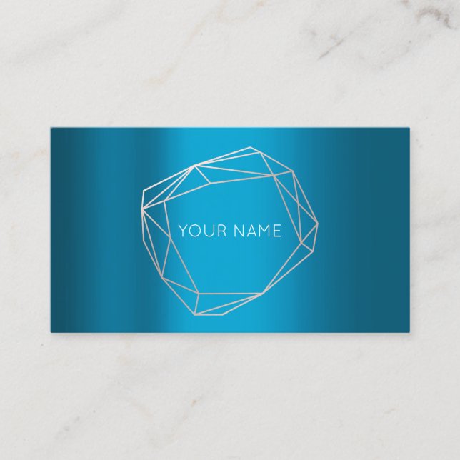 Carte De Visite Minimalisme géométrique turquoise Rose à cadre Pol (Devant)