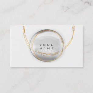 Carte De Visite Minimalisme Gold Blanc Verre Cercles