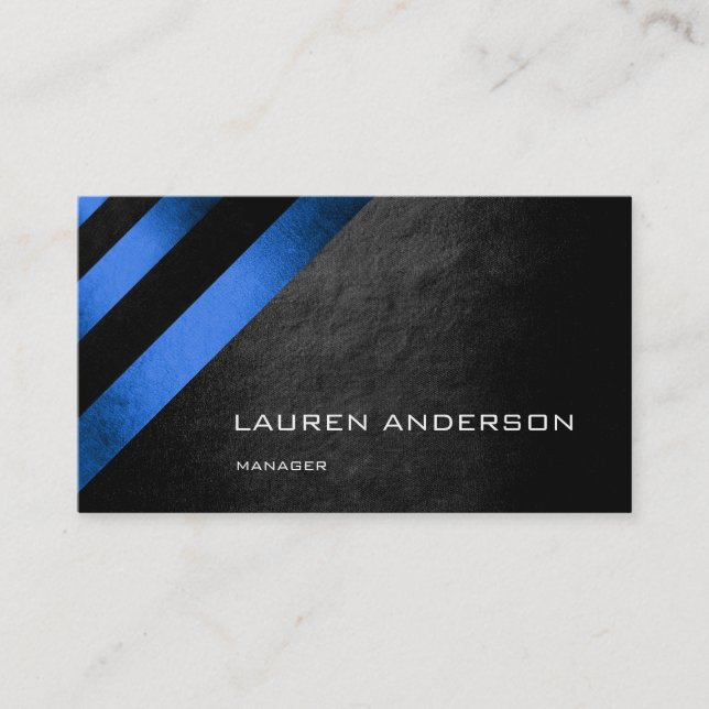 Carte De Visite Minimalisme Grandes géométriques Cobalt Blue Black (Devant)