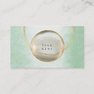 Carte De Visite Minimalisme Huile d'or Verdure de la menthe VIP
