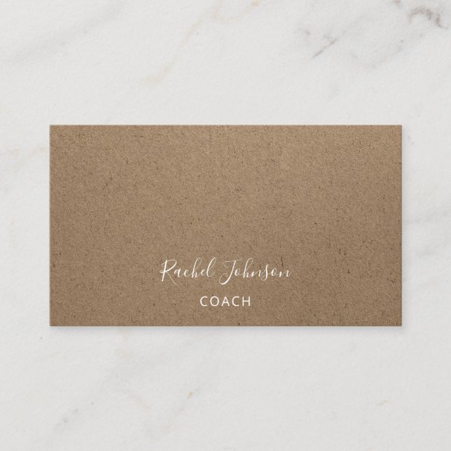 Carte De Visite Minimalisme Kraft Papier Élégant Thérapeute de can (Devant)